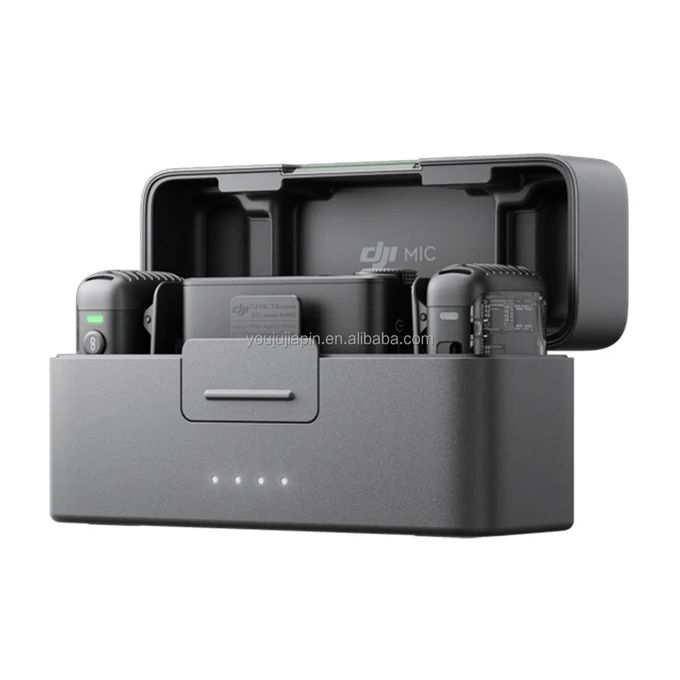 DJI Mic Mini (2 TX + 1 RX + Boîtier de Recharge), Ultra-léger, Audio de HQ, 48 h d’Utilisation, Annulation du Bruit, Limite Auto, Micro Cravate sans Fil pour caméra/iPhone/Android, vlog, Streaming