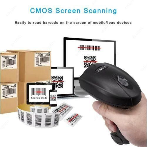 Scanner De Codes-barres 1D Lecteur De Codes-barres Sans Fil Portable Déclenchement Manuel/Numérisation Continue Automatique Prise En Charge Du Code Papier Compatible Avec Windows Android Mac