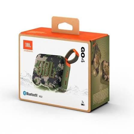 JBL Go 4 - Enceinte Bluetooth ultra-portable, étanche et résistante à la poussière, son puissant et professionnel avec basses puissantes, batterie intégrée de 7 heures, fabriquée en partie à partir de matériaux recyclés (camo
