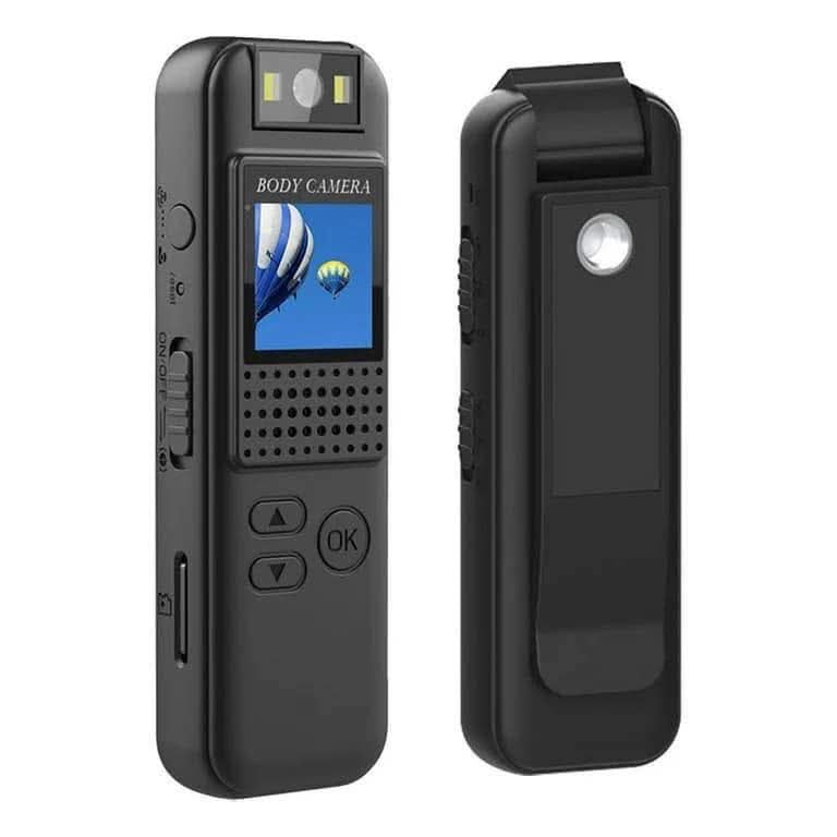 CS08 Caméra de sport avec clip arrière 1080p Écran LCD numérique pour extérieur Caméscope Vélo DVR Enregistreur Caméra corporelle Objectif rotatif à 180 degrés