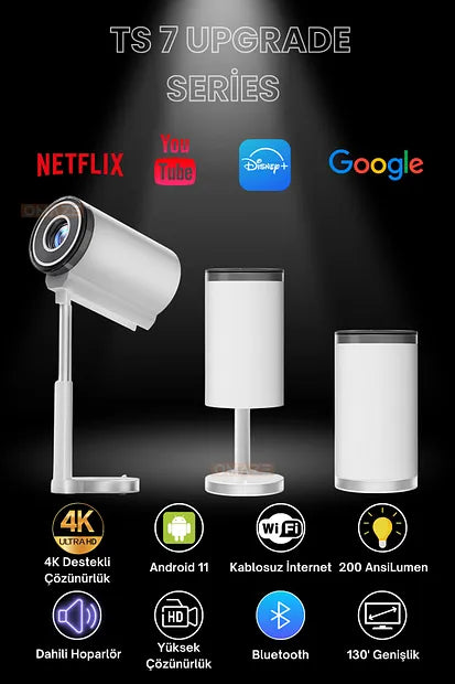 TS_7 projecteur intelligent natif 1080P 4K Android vidéo WiFi Bluetooth projecteur de cinéma maison