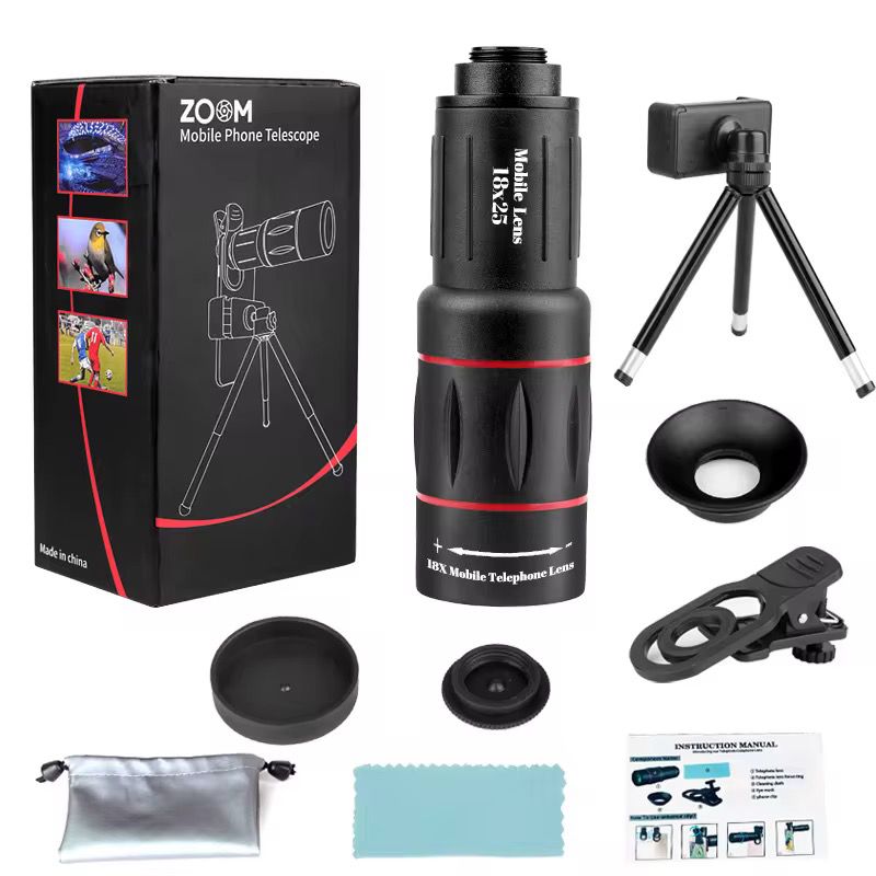 18x25 Télescope Zoom Lens Monocular Lentille de Caméra de Téléphone Portable pour Les Sports de Chasse de Camping