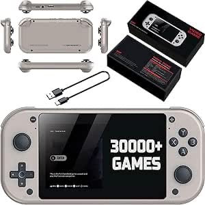 M17 Console de jeu portable rétro 4,3" 480 x 272 avec écran LCD 64 Go/128 Go Emuelec (20 000 + 30 000 jeux) (64 Go, 20 000 + jeux)