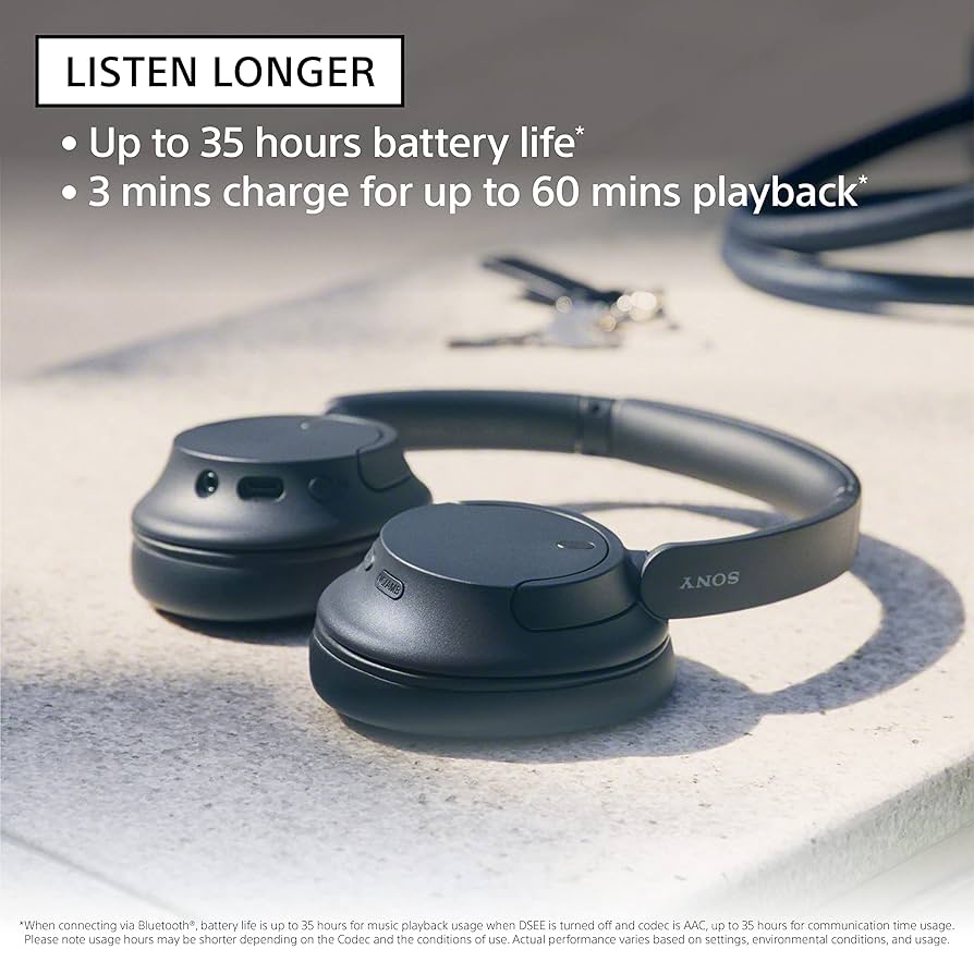 Casque sans fil antibruit Sony WH-CH720N, Bluetooth supra-auriculaire, avec microphone et Alexa intégré, noir, neuf
