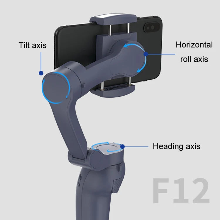 F12 - Stabilisateur à 3 axes avec trépied, vlogging, enregistrement vidéo, outils pour YouTube