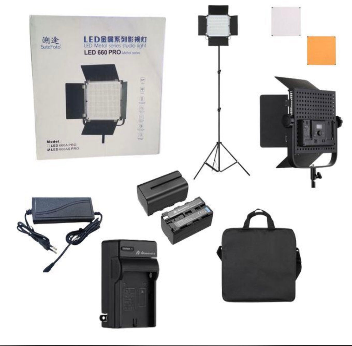 Lampe de studio LED 660 Pro rechargeable SuteFoto