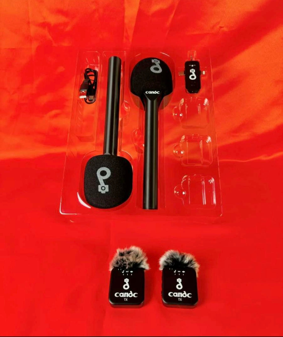 CandC Wireless Dual - Microphone double pour interview avec 2 émetteurs et 1 récepteur
