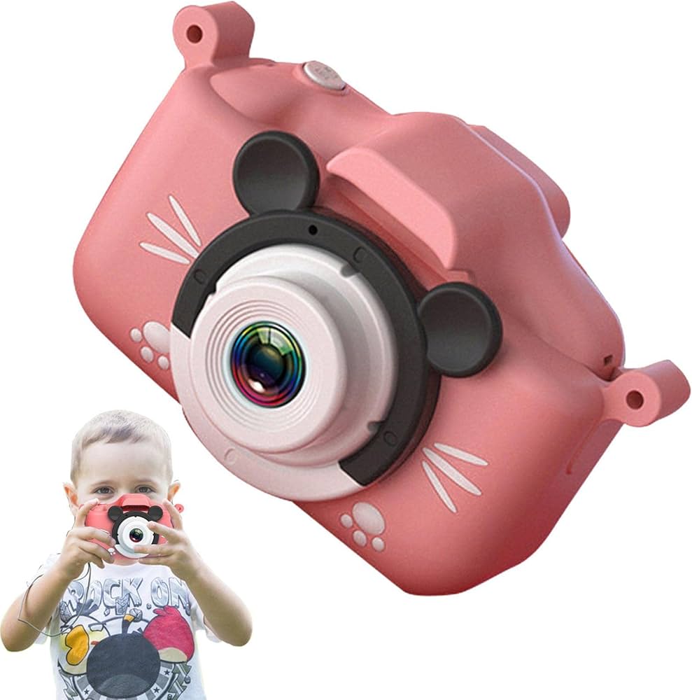 G _tab Appareil Photo Numérique Enfants 3Mpx Appareil Photo Jouet Filtres Jeux Vidéo Cadeau + Carte 32Go (Rose)