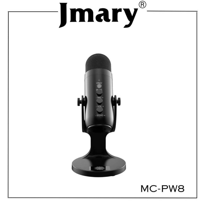 Microphone USB professionnel Jmary MC-PW8 pour podcasting, jeux, streaming et enregistrements avec réduction du bruit