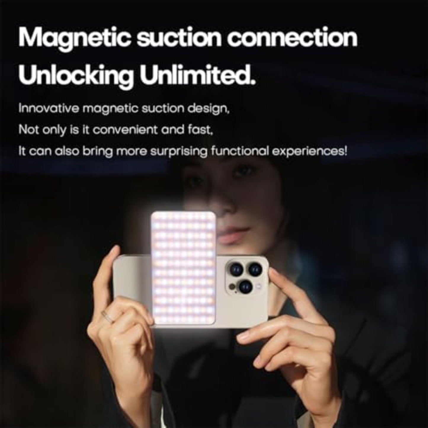 Lampe vidéo LED M20 RGB, éclairage portable à 360°, rechargeable 3 000 mAh, IRC 95+, 2 500-9 000 K, aimant permanent, clip pour téléphone