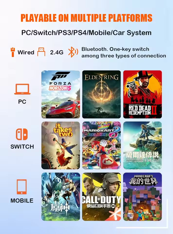 Contrôleur sans fil rvb pour Nintendo Switch 2/OLED/ Lite/PC/Android manette de jeu PC Joystick Controle avec fonction Turbo