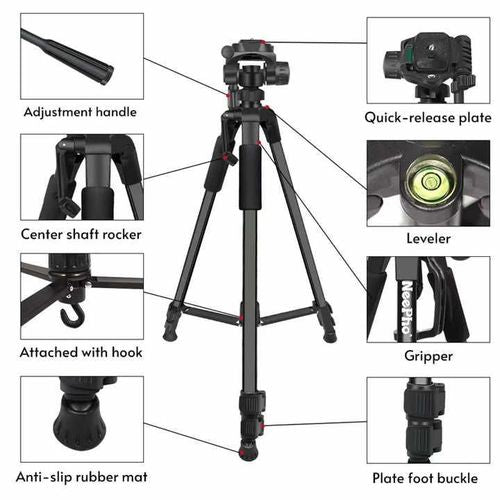 Trépied portable pour appareil photo reflex Neepho NP-8820, pour téléphone portable, photographie en direct