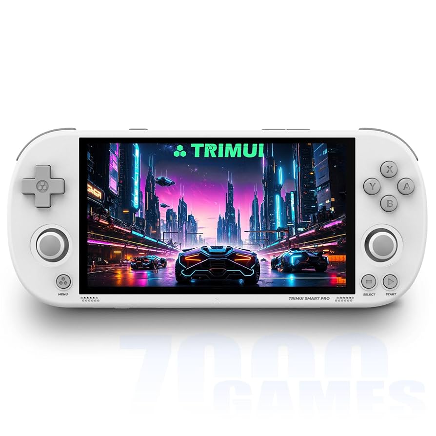 TRIMUI SMART PRO Console de Jeu Portable Avec Carte SD 64 Go, Plus de 12 000 Jeux, Processeur Linux A133P, Écran 12,7 cm, Console Vidéo Rétro, Cadeau Pour Garçons et Filles - Avec Étui