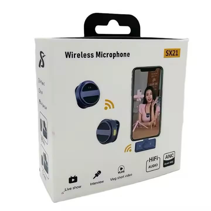 SX21 - Microphone Cravate sans Fil pour Téléphone Android & iPhone