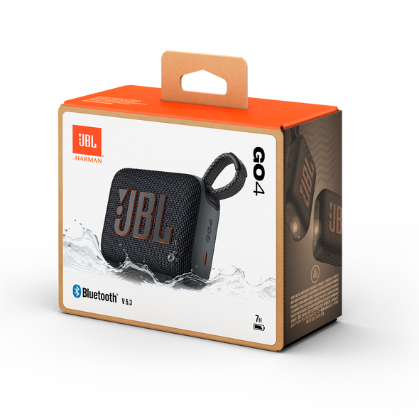 JBL Go 4 - Enceinte Bluetooth ultra-portable, étanche et résistante à la poussière, son puissant et professionnel avec basses puissantes, batterie intégrée de 7 heures, fabriquée en partie à partir de matériaux recyclés (NOIR/BLANC