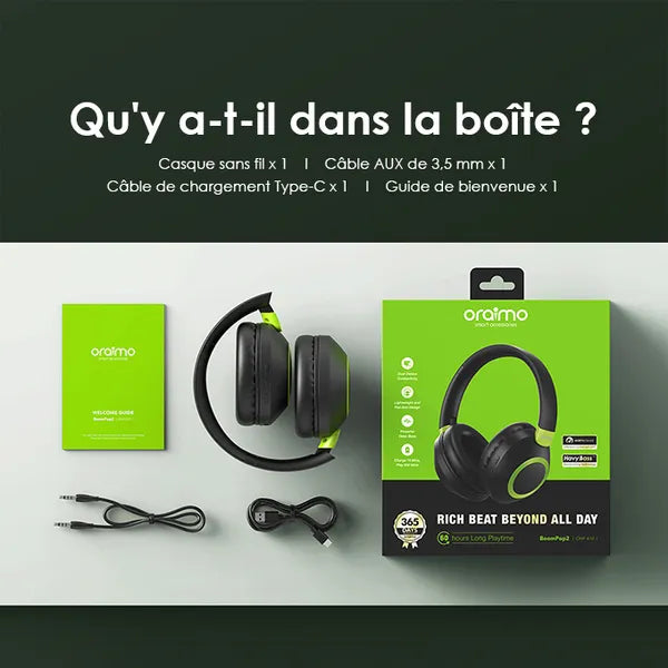 oraimo BoomPop 2 ENC Casques sans fil
