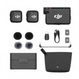 DJI Mic Mini (2 TX + 1 RX + Boîtier de Recharge), Ultra-léger, Audio de HQ, 48 h d’Utilisation, Annulation du Bruit, Limite Auto, Micro Cravate sans Fil pour caméra/iPhone/Android, vlog, Streaming