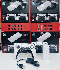 M22 Console de jeu rétro, bâton de jeu nostalgique sans fil avec sortie HDMI haute définition 4 K 1080 P, 52 émulateurs classiques, construit en 20000+ jeux, stick de jeu vidéo (M22-64