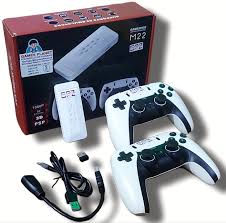 M22 Console de jeu rétro, bâton de jeu nostalgique sans fil avec sortie HDMI haute définition 4 K 1080 P, 52 émulateurs classiques, construit en 20000+ jeux, stick de jeu vidéo (M22-64