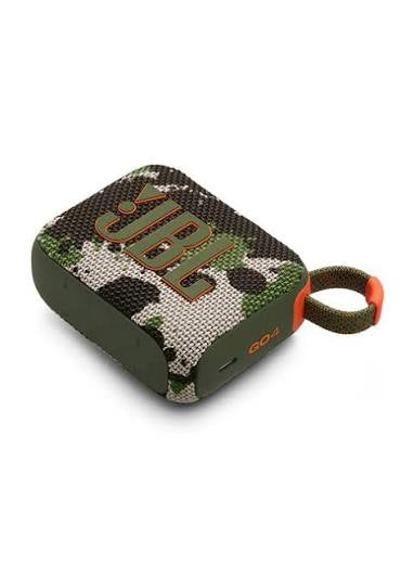 JBL Go 4 - Enceinte Bluetooth ultra-portable, étanche et résistante à la poussière, son puissant et professionnel avec basses puissantes, batterie intégrée de 7 heures, fabriquée en partie à partir de matériaux recyclés (camo