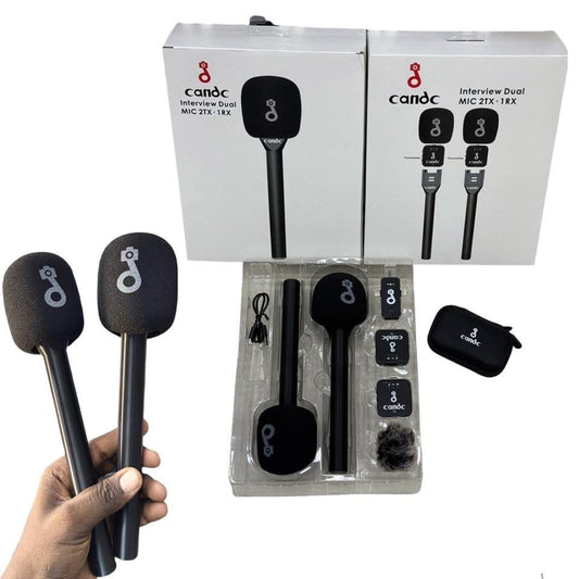 CandC Wireless Dual - Microphone double pour interview avec 2 émetteurs et 1 récepteur