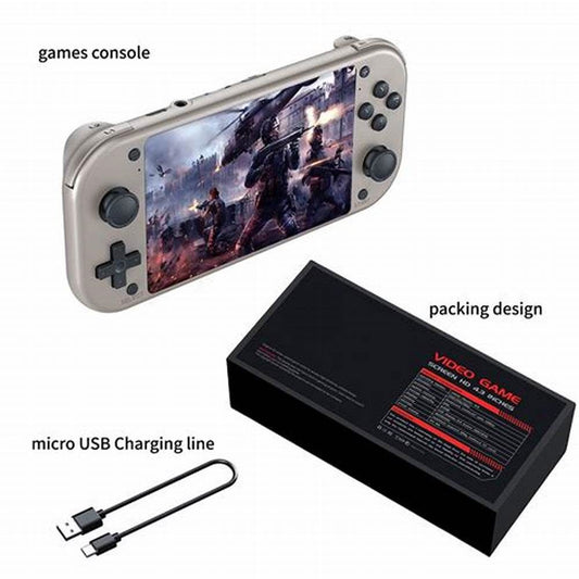 M17 Console de jeu portable rétro 4,3" 480 x 272 avec écran LCD 64 Go/128 Go Emuelec (20 000 + 30 000 jeux) (64 Go, 20 000 + jeux)