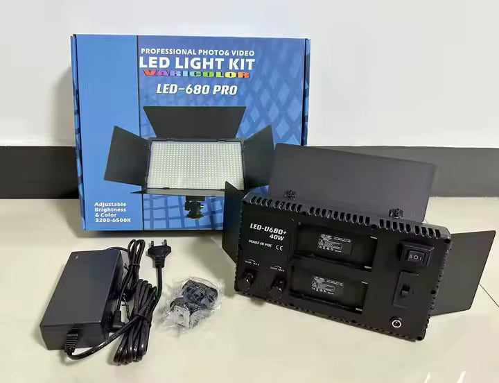 Led 600 Lampe de studio photographie LED 50 W - 2 batteries + Trépied - Large