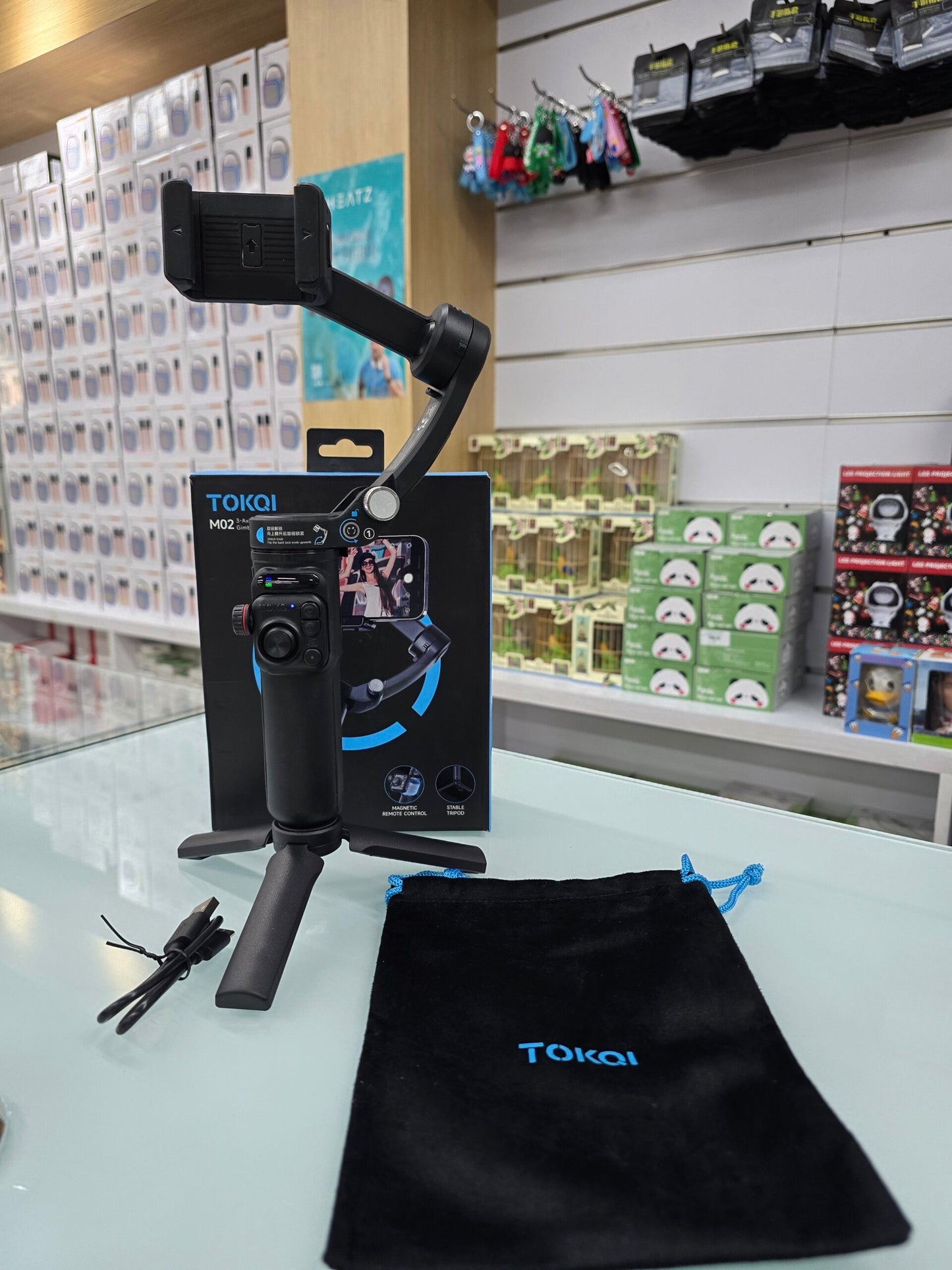 TOKQI M02 - Stabilisateur à 3 Axes Téléphone Mobile