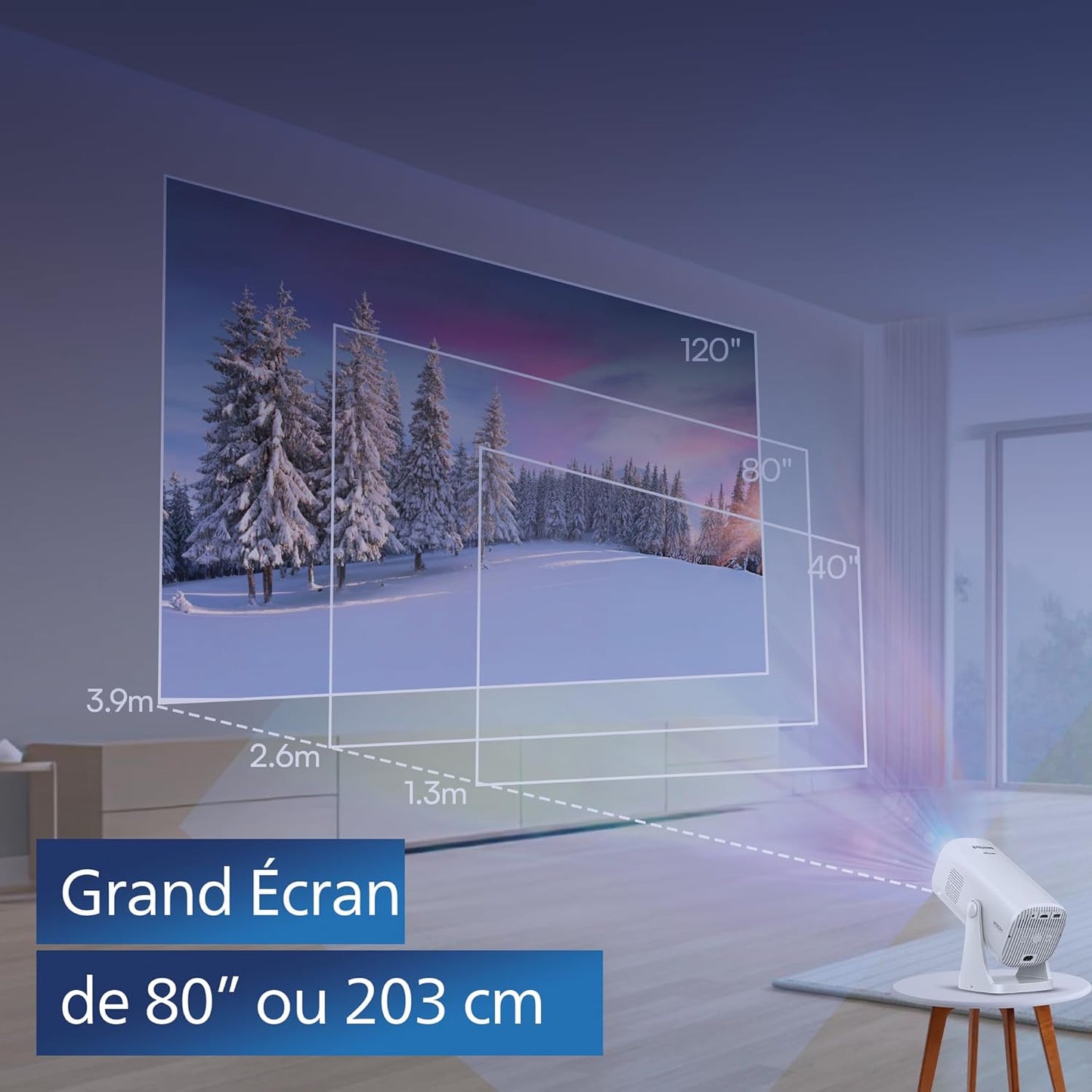 NPX230 Philips, Neopix 230Smart, Vidéoprojecteur Home cinéma, Différentes Options de Correction de l'image, Full HD 1080p, LuminOS, Applications préinstallées, Système Audio intégré, Lampe de Chevet
