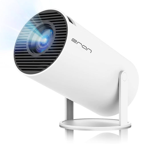 Mini projecteur portable HY300 PRO, compatible 4K 1080P avec Wi-Fi double bande 6, 5G, sans fil 5.2, Bluetooth, Android 11, rotation à 180°, correction automatique du trapèze, écran de 35 à 130 pouces.