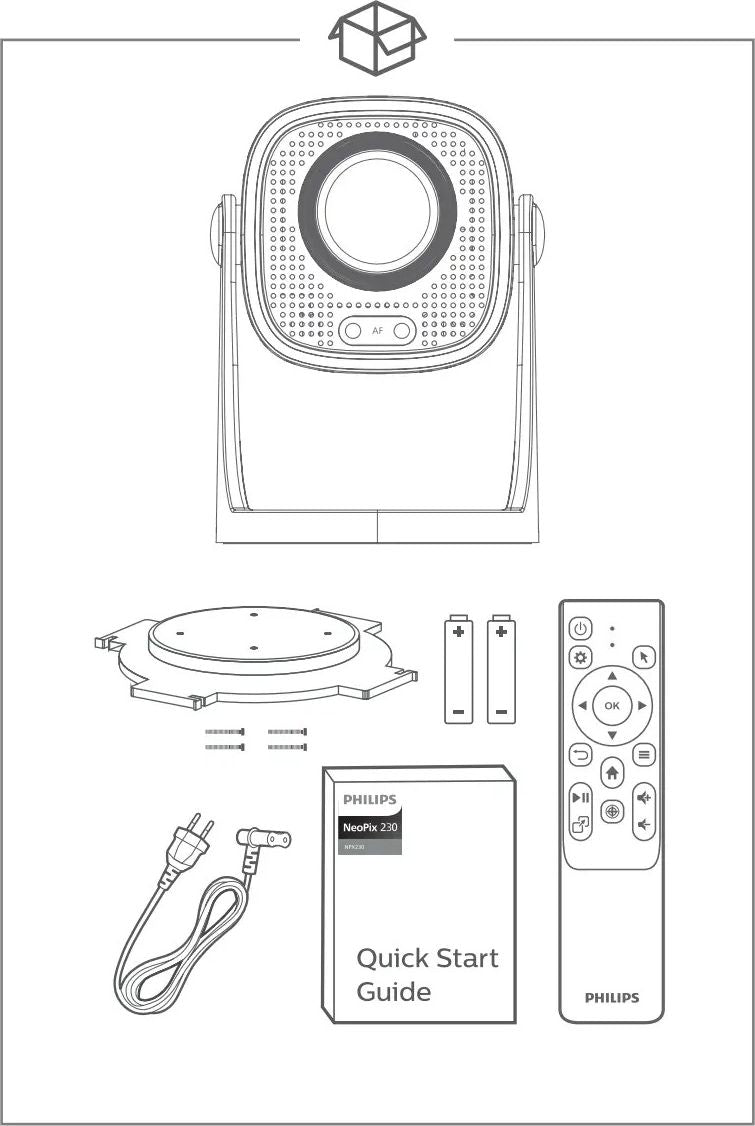 NPX230 Philips, Neopix 230Smart, Vidéoprojecteur Home cinéma, Différentes Options de Correction de l'image, Full HD 1080p, LuminOS, Applications préinstallées, Système Audio intégré, Lampe de Chevet