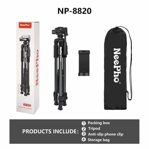 Trépied portable pour appareil photo reflex Neepho NP-8820, pour téléphone portable, photographie en direct