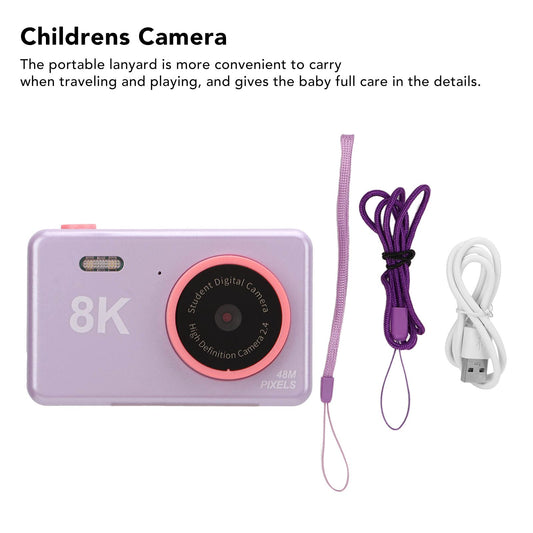 Keenso 2.4in Kids Camera Toys, 4K 4000W Caméra Vidéo Numérique pour Enfants à Double Caméra pour l'anniversaire de Noël