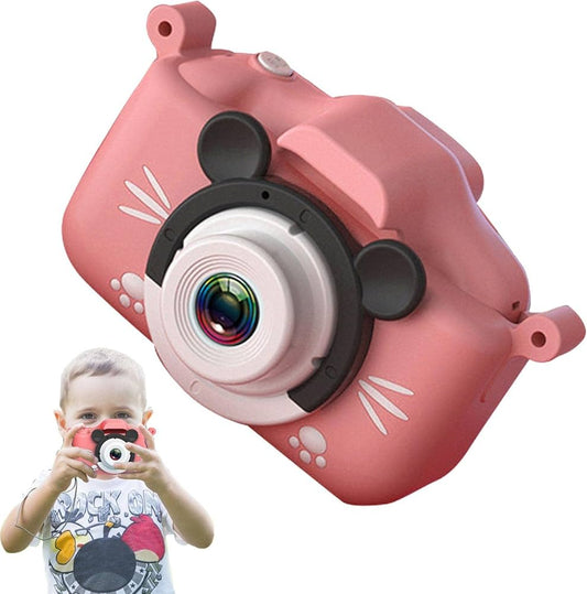 G _tab Appareil Photo Numérique Enfants 3Mpx Appareil Photo Jouet Filtres Jeux Vidéo Cadeau + Carte 32Go (Rose)