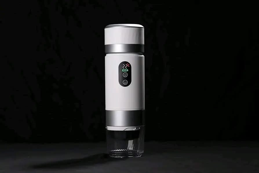 Cafetière portable VHV, cafetière de voyage 3 en 1 – Sans fil et auto-chauffante – avec batterie 7500 mAh, pression 20 bars – Convient à diverses occasions et cadeaux (Vert)