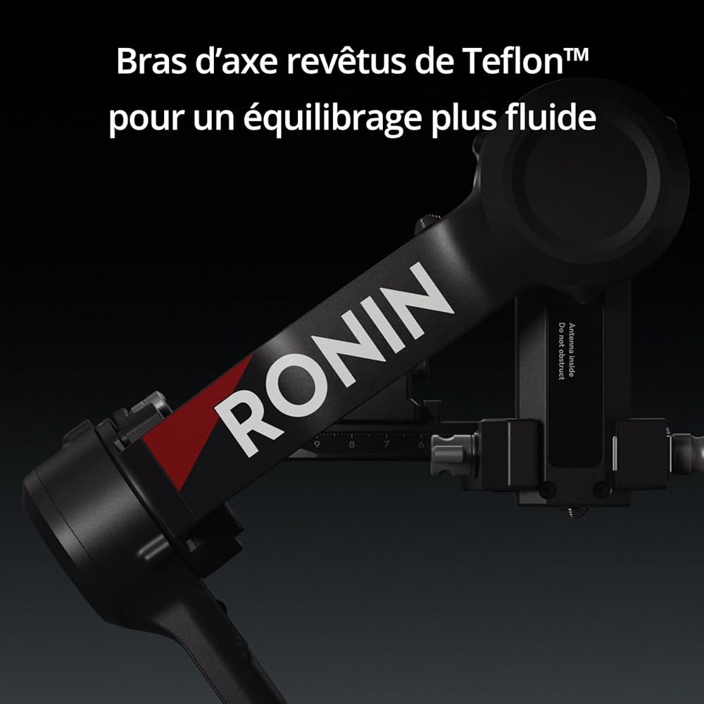 DJI RS 4, Stabilisateur de Nacelle à 3 Axes pour Caméras DSLR et sans Miroir Canon/Sony/Panasonic/Nikon/Fujifilm, Prise Verticale Native, Joystick à 2 Modes, Bras en Téflon + Moteur Focus Pro