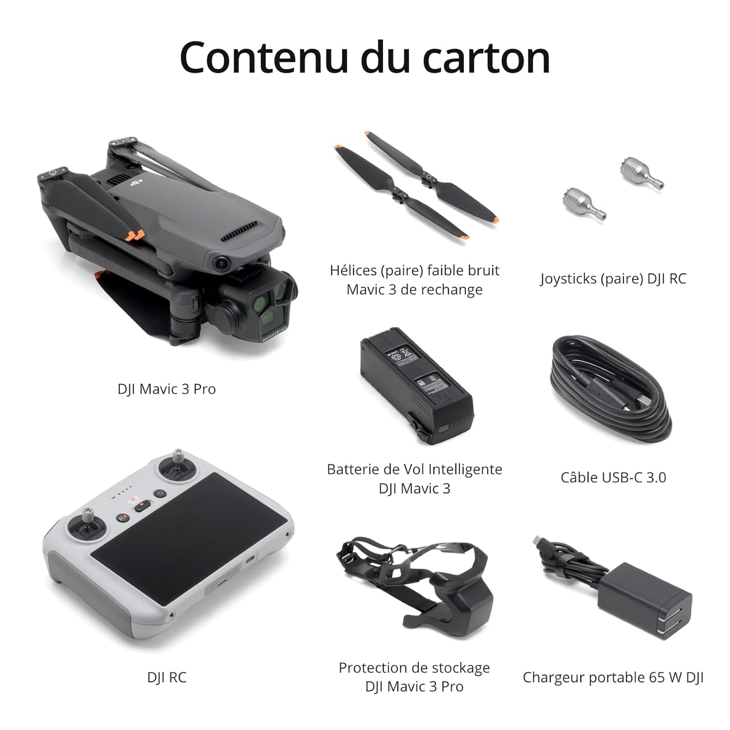 DJI Mavic 3 Pro avec DJI RC (radiocommande avec écran), Drone phare à trois caméra avec caméra Hasselblad CMOS 4/3, Temps de vol 43 min et Transmission vidéo HD 15 km