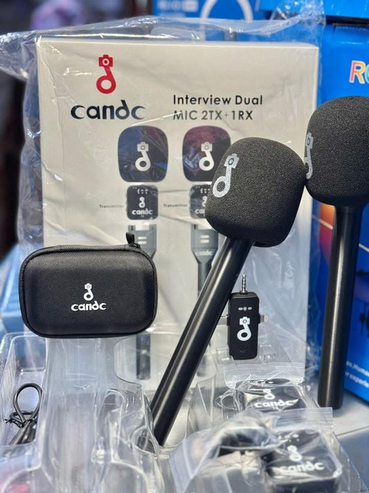 CandC Wireless Dual - Microphone double pour interview avec 2 émetteurs et 1 récepteur