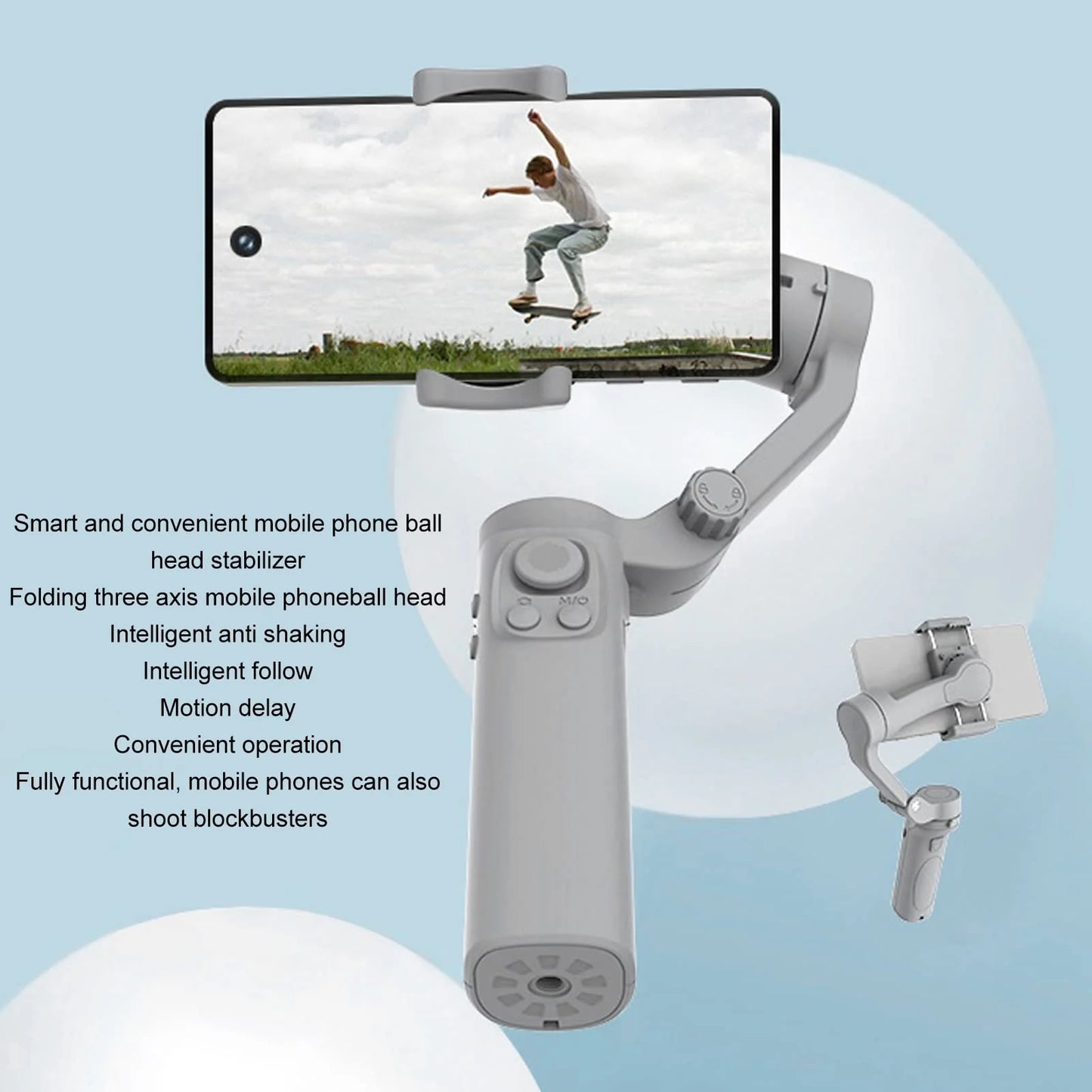 F5 - Stabilisateur à 3 Axes avec trépied, vlogging, enregistrement vidéo, outils pour YouTuber