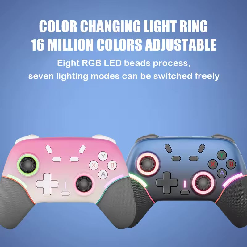 Contrôleur sans fil rvb pour Nintendo Switch 2/OLED/ Lite/PC/Android manette de jeu PC Joystick Controle avec fonction Turbo