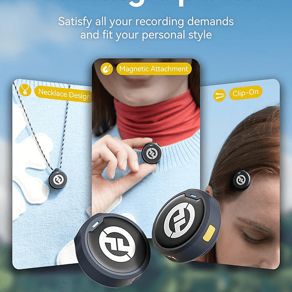 Micro cravate sans fil HOLLYLAND LARK M2 – Type-C & Lightning – 10h d’autonomie – Réduction de bruit – Portée de transmission de 300 mètres – 2 transmetteurs et 3